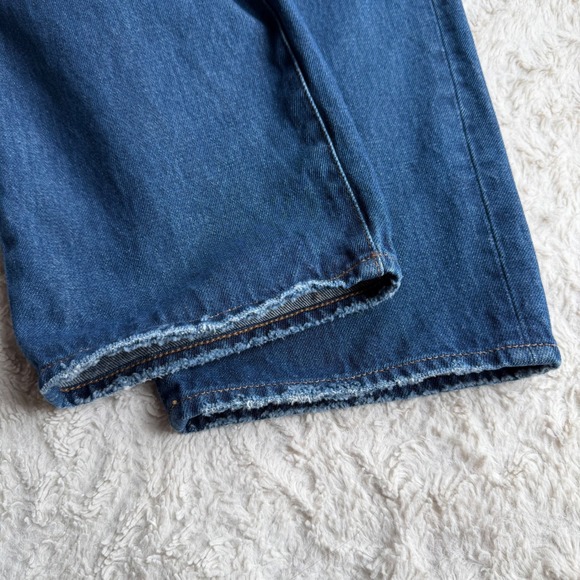 Madewell Baggy Straight Jeans Dark Worn Indigo wash cotton hemp NH643 26 - Picture 7 of 13